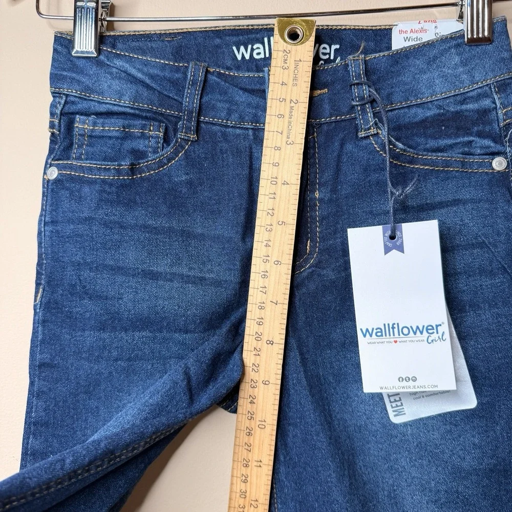 Wallflower the Alexis Girl‎ Wide Leg Fit Denim Blue Jeans High Rise Size 7 NWT